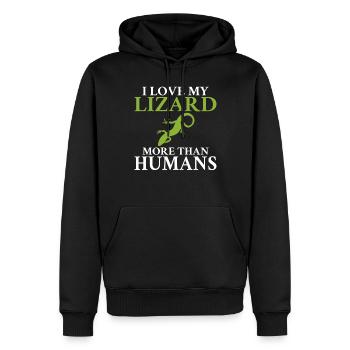 Eidechsenliebhaber Eidechse Geschenk Eidechse Besitzer - Männer Premium Bio Hoodie - Schwarz - Vorne - Nico (187cm)