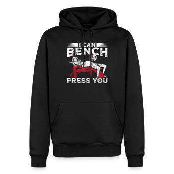Strongman I Bench Press You Fitness Bodybuilding - Männer Premium Bio Hoodie - Schwarz - Vorne - Nico (187cm)