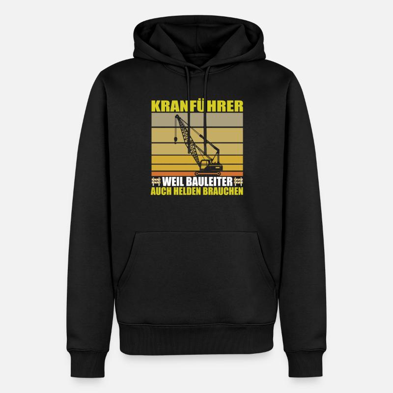 Kranführer Und Held - Männer Premium Bio Hoodie - Schwarz