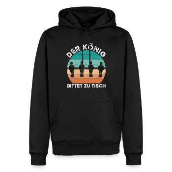 Der König Bittet Zu Tisch - Männer Premium Bio Hoodie - Schwarz - Vorne - Nico (187cm)