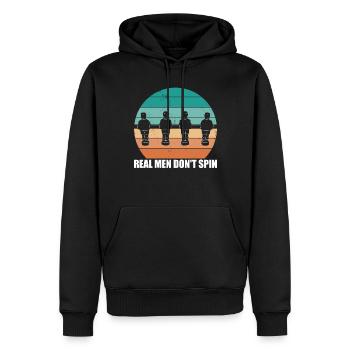 Real Men Don't Spin - Männer Premium Bio Hoodie - Schwarz - Vorne - Nico (187cm)