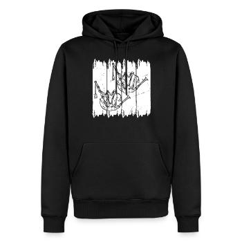 Joueur de cornemuse Instrument de cornemuse - Sweat à capuche Premium bio Homme - noir - Devant - Nico (187cm)