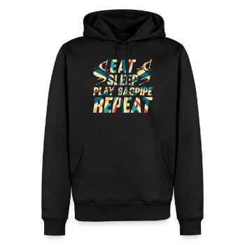 Eat Sleep Play Bagpipe Repeat - Bagpipe Player Bag - Sweat à capuche Premium bio Homme - noir - Devant - Nico (187cm)