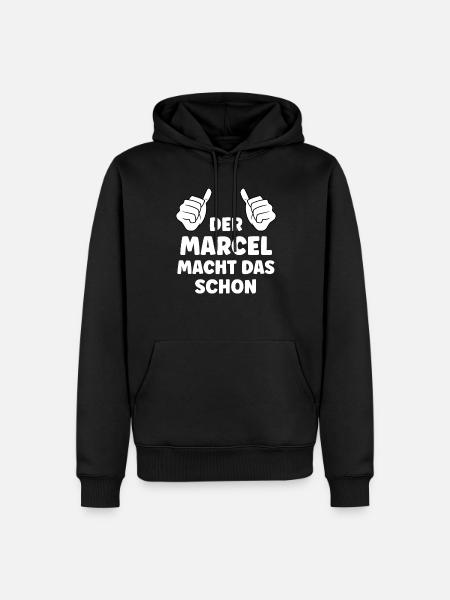 Marcel Lustiger Spruch Vorname Name Marcel - Männer Premium Bio Hoodie - Schwarz