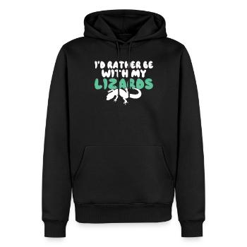 Eidechsenliebhaber Eidechse Geschenk Eidechse Besitzer - Männer Premium Bio Hoodie - Schwarz - Vorne - Nico (187cm)