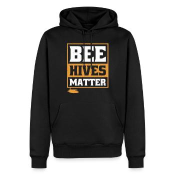 Bee hives Matter - Männer Premium Bio Hoodie - Schwarz - Vorne - Nico (187cm)
