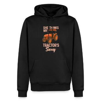 She Thinks My Tractors Sexy - Männer Premium Bio Hoodie - Schwarz - Vorne - Nico (187cm)
