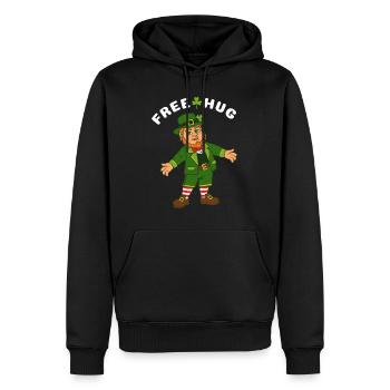 Câlin gratuit - Sweat à capuche Premium bio Homme - noir - Devant - Nico (187cm)