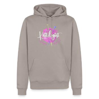 Knitting Knitter Knitologist - Männer Premium Bio Hoodie - Taupe - Vorne - Nico (187cm)