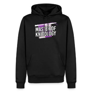 Tricot Tricoteur Maître De - Sweat à capuche Premium bio Homme - noir - Devant - Nico (187cm)
