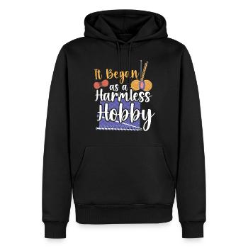 Knitting Knitter It Began As A - Männer Premium Bio Hoodie - Schwarz - Vorne - Nico (187cm)
