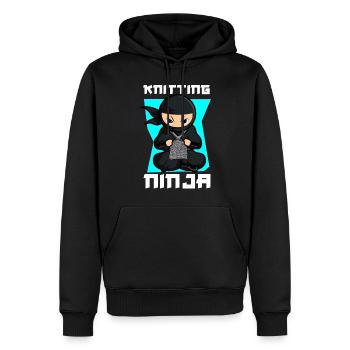 Knitting Knitter Ninja Knitting - Männer Premium Bio Hoodie - Schwarz - Vorne - Nico (187cm)