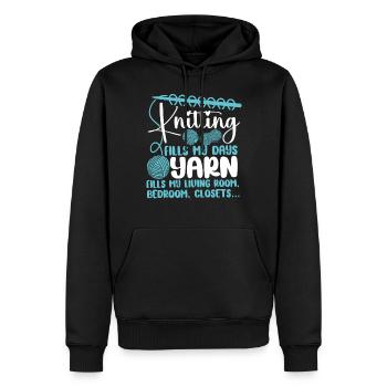 Knitting Knitter Knitting Fills My - Männer Premium Bio Hoodie - Schwarz - Vorne - Nico (187cm)