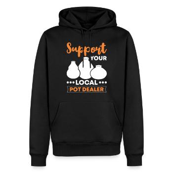 Support your local Potdealer - Men’s Premium Organic Hoodie - black - Front - Nico (187cm)