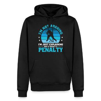 I'm not arguing i'm just explaining why - Männer Premium Bio Hoodie - Schwarz - Vorne - Nico (187cm)