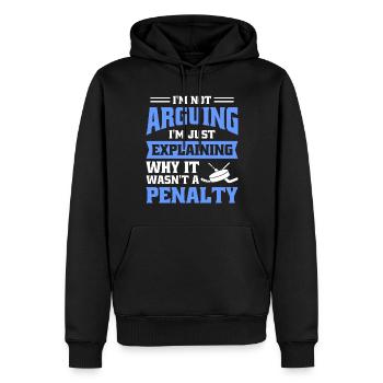 Je ne discute pas, j’explique simplement pourquoi - Sweat à capuche Premium bio Homme - noir - Devant - Nico (187cm)
