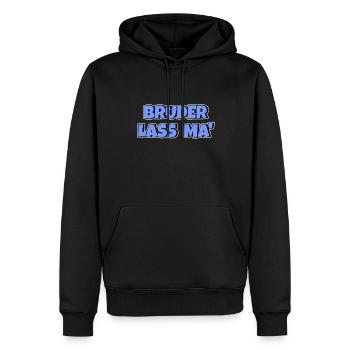 Bruder lass ma - Männer Premium Bio Hoodie - Schwarz - Vorne - Nico (187cm)