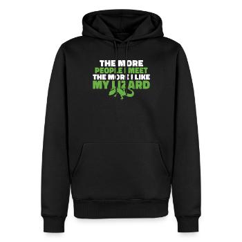 Eidechsenliebhaber Eidechse Geschenk Eidechse Besitzer - Männer Premium Bio Hoodie - Schwarz - Vorne - Nico (187cm)