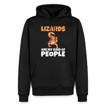 Eidechsenliebhaber Eidechse Geschenk Eidechse Besitzer - Männer Premium Bio Hoodie - Schwarz - Vorne - Nico (187cm)