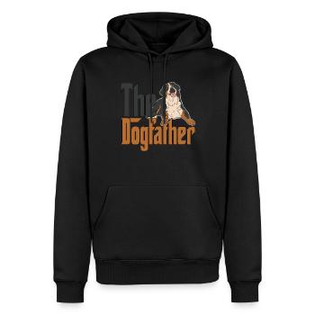 Bouvier Bernois Chien Papa Dogfather Chiens PapaB - Sweat à capuche Premium bio Homme - noir - Devant - Nico (187cm)