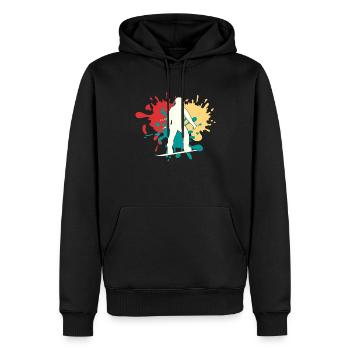 Silhouette de snowboard - Sweat à capuche Premium bio Homme - noir - Devant - Nico (187cm)