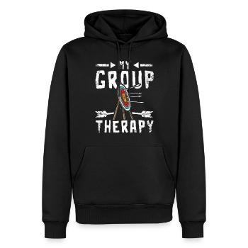 My group therapy archery - Men’s Premium Organic Hoodie - black - Front - Nico (187cm)
