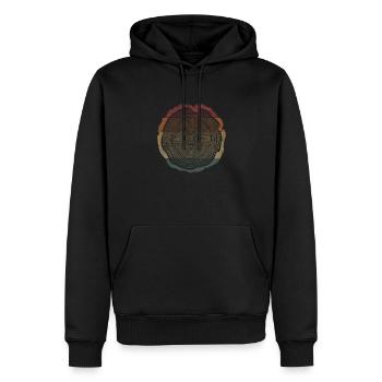 Holz Retro Baumstamm Querschnitt Holzfäller - Männer Premium Bio Hoodie - Schwarz - Vorne - Nico (187cm)