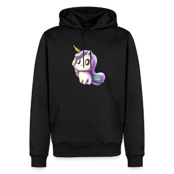 Mignon bébé licorne - Sweat à capuche Premium bio Homme - noir - Devant - Nico (187cm)