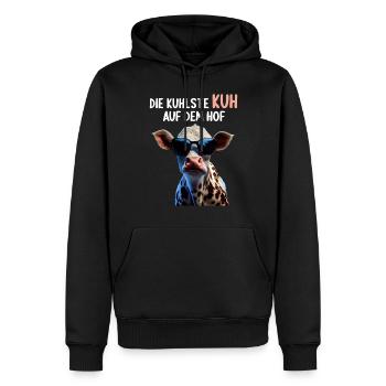 Kühe Landwirt Landwirtin Kuhliebhaber lustiges Kuh - Männer Premium Bio Hoodie - Schwarz - Vorne - Nico (187cm)