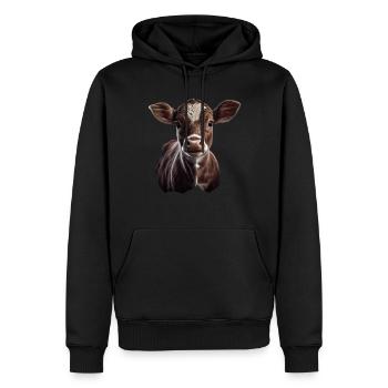 Kühe Landwirt Landwirtin Kuhliebhaber lustiges Kuh - Männer Premium Bio Hoodie - Schwarz - Vorne - Nico (187cm)