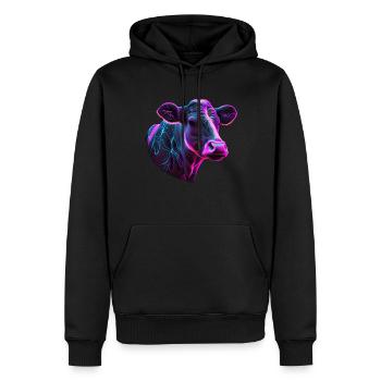 Kühe Landwirt Landwirtin Kuhliebhaber lustiges Kuh - Männer Premium Bio Hoodie - Schwarz - Vorne - Nico (187cm)