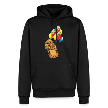 Cockapoo chien avec ballons - Sweat à capuche Premium bio Homme - noir - Devant - Nico (187cm)