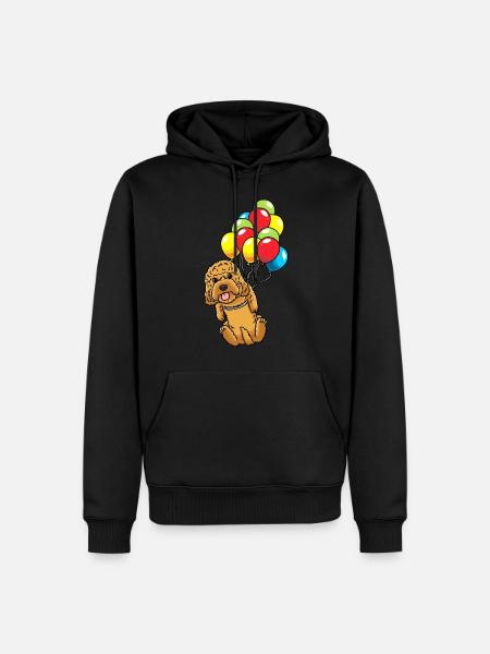 Cockapoo Hund Mit Luftballons - Männer Premium Bio Hoodie - Schwarz
