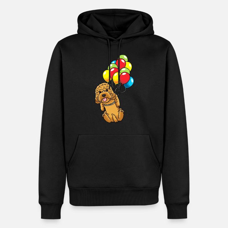 Cockapoo chien avec ballons - Sweat à capuche Premium bio Homme - noir