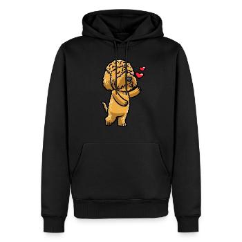 Kawaii Cockapoo Hund Küsse Emoticon - Männer Premium Bio Hoodie - Schwarz - Vorne - Nico (187cm)