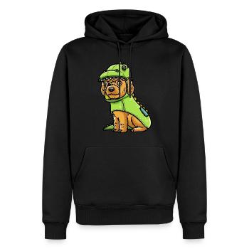 Chien Cockapoo en costume de dinosaure - Sweat à capuche Premium bio Homme - noir - Devant - Nico (187cm)