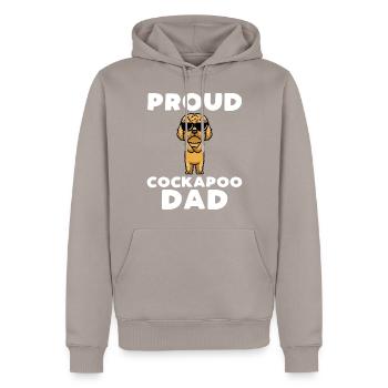 Cockapoo Chien - Sweat à capuche Premium bio Homme - taupe - Devant - Nico (187cm)