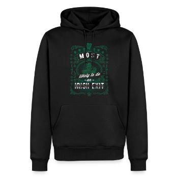 Sortie irlandaise Saint Patrick’s Day Vintage Shamrock - Sweat à capuche Premium bio Homme - noir - Devant - Nico (187cm)