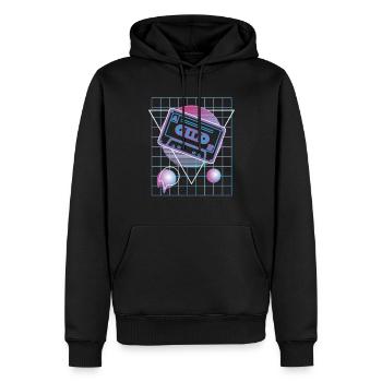 80s Vaporwave Cassette Retro Party Mixtape - Men’s Premium Organic Hoodie - black - Front - Nico (187cm)
