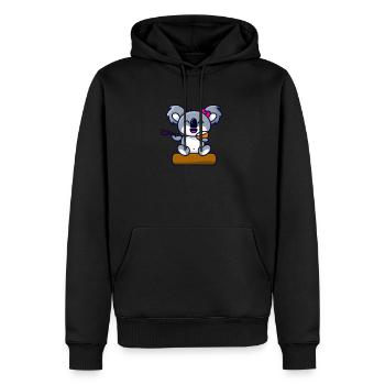 süßer Koala Bär Mädchen isst Nudeln mit Stäbchen - Männer Premium Bio Hoodie - Schwarz - Vorne - Nico (187cm)