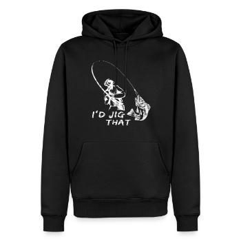 Je ferais bouger ça - Chasseur de doré jaune - Sweat à capuche Premium bio Homme - noir - Devant - Nico (187cm)