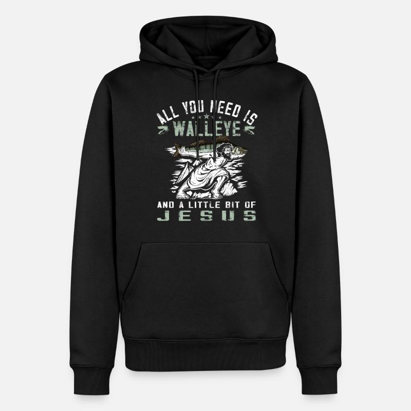 Alles, Was Sie Brauchen, Ist Walleye - Walleye - Männer Premium Bio Hoodie - Schwarz