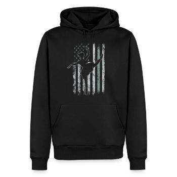 Ballet Retro USA Flag Tutu 4 juillet Ballet - Sweat à capuche Premium bio Homme - noir - Devant - Nico (187cm)
