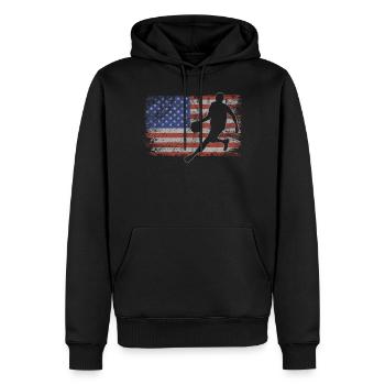 Basketball Retro USA Flagge Dunking 4th of July - Männer Premium Bio Hoodie - Schwarz - Vorne - Nico (187cm)