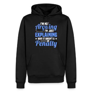 I'm not Arguing i'm just Explaining why - Männer Premium Bio Hoodie - Schwarz - Vorne - Nico (187cm)