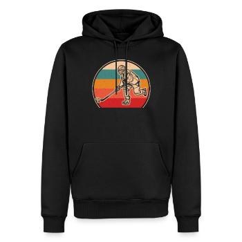 Tais-toi et emmène-moi jouer au hockey - Sweat à capuche Premium bio Homme - noir - Devant - Nico (187cm)