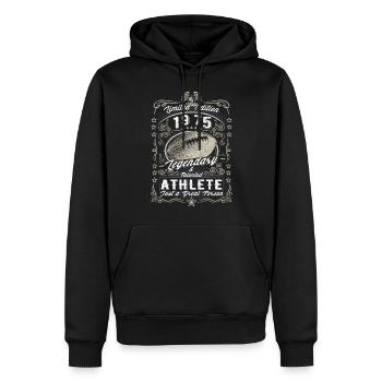 Vintage 1975 Football Cadeau d’anniversaire Hobby - Sweat à capuche Premium bio Homme - noir - Devant - Nico (187cm)