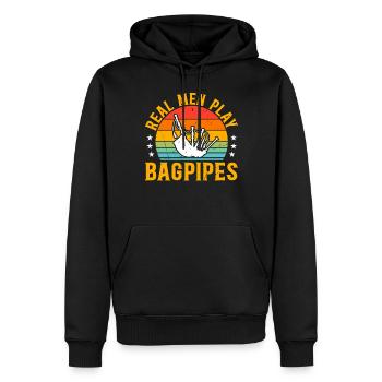 Real Men Play Bagpipes - Bagpipe Musician Bagpiper - Männer Premium Bio Hoodie - Schwarz - Vorne - Nico (187cm)