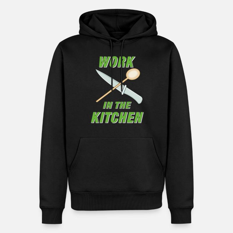 WORK IN THE KITCHEN - Männer Premium Bio Hoodie - Schwarz