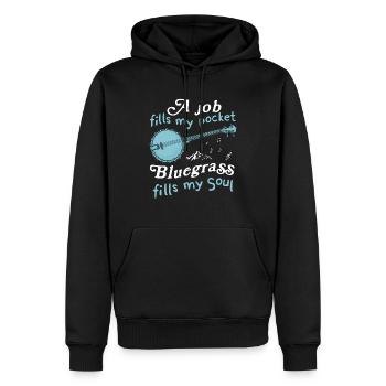 Banjo - Männer Premium Bio Hoodie - Schwarz - Vorne - Nico (187cm)